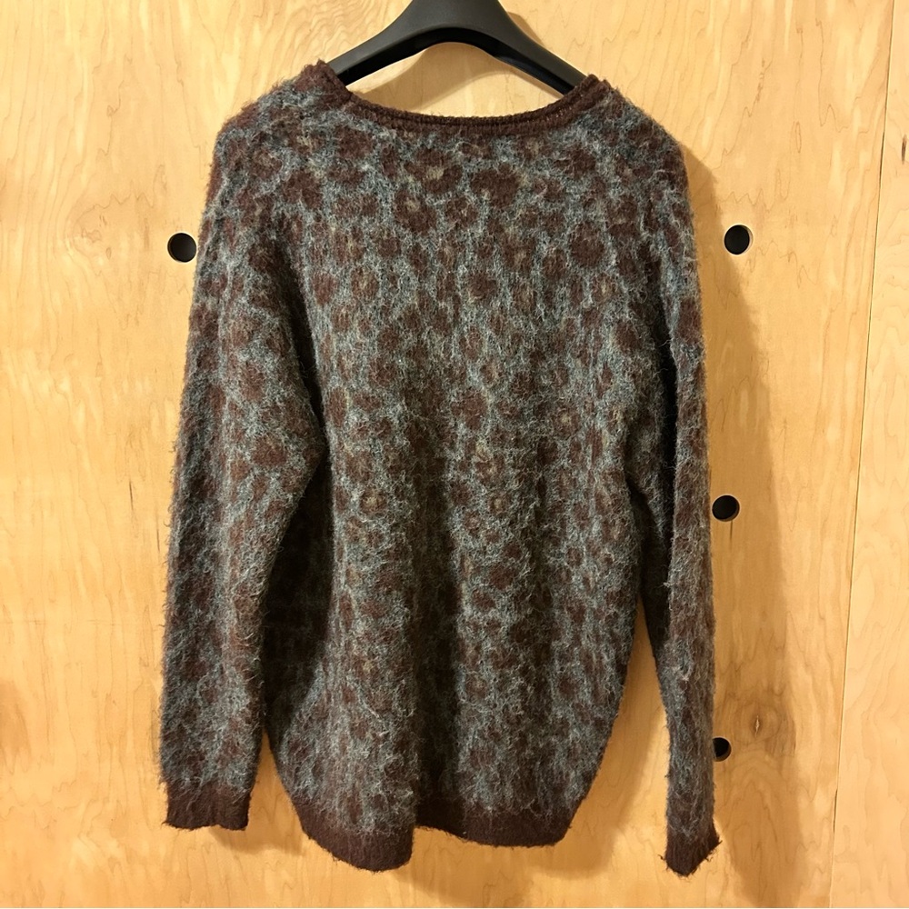 Relaxed Fit Brushed Leopard Cardigan - Picture 2 of 6